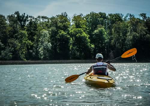 Adam Horeth in a kayak